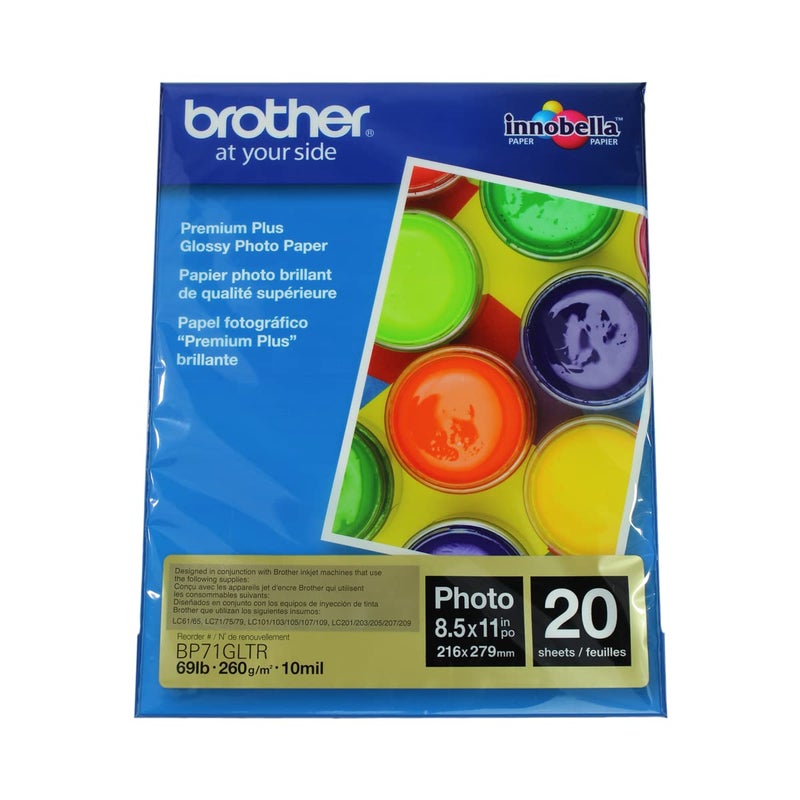 Brother Glossy Inkjet Paper, 8.5 x 11 Inches, 20 Sheets (BP71GLTR ) - Retail Packaging - Image 3